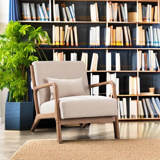 Wood Frame Fabric Armchair Duo
