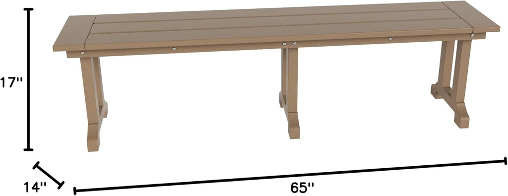 HDPE Weatherproof Outdoor Patio Bench