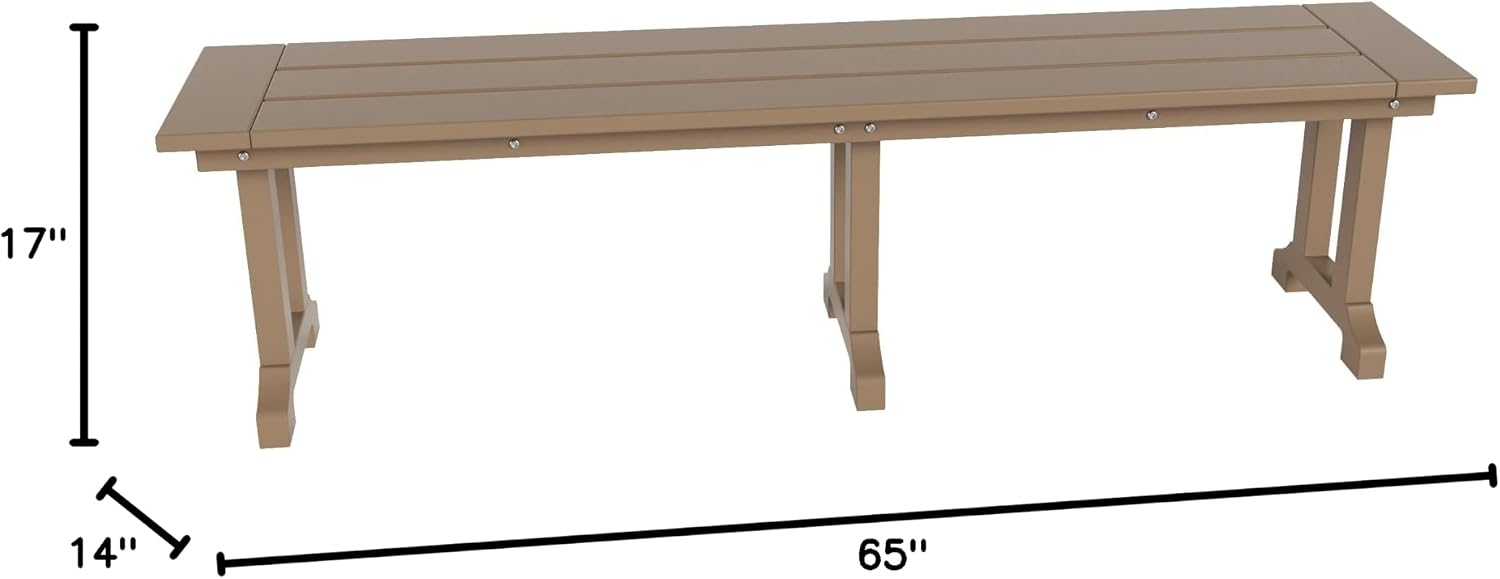 HDPE Weatherproof Outdoor Patio Bench