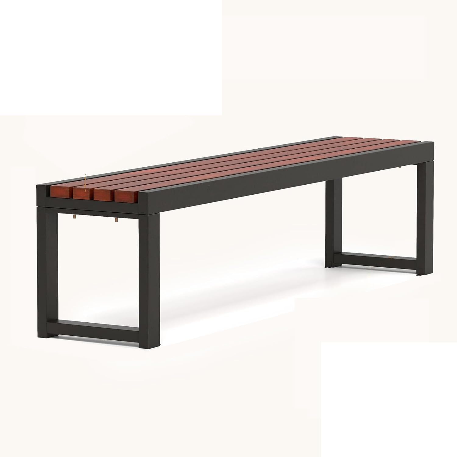 Wood Iron Weatherproof Patio Bench