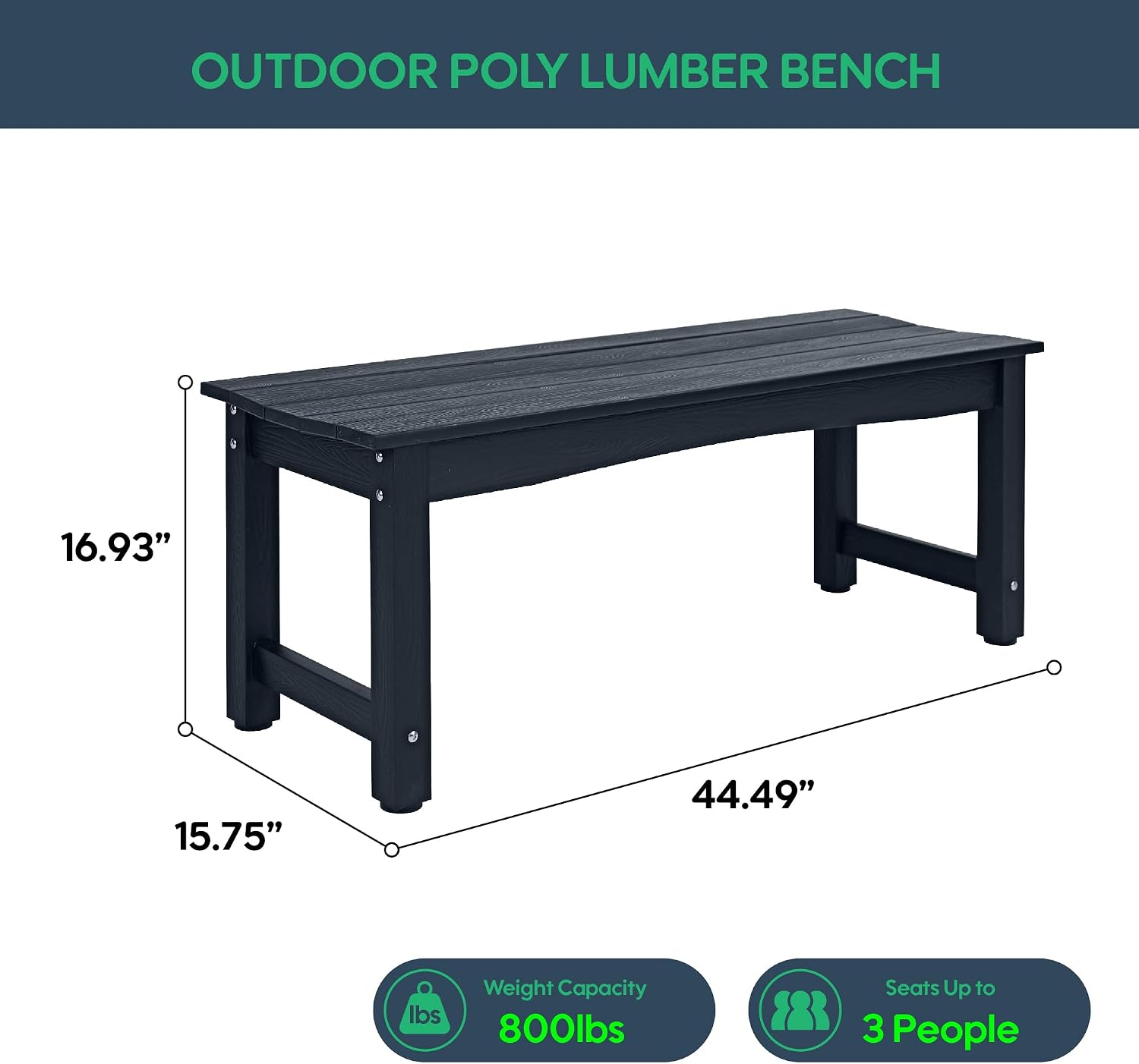 Grain HIPS All Weather Bench