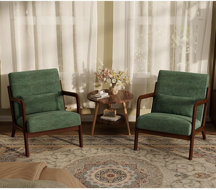 Chenille Wood Frame Chair Duo