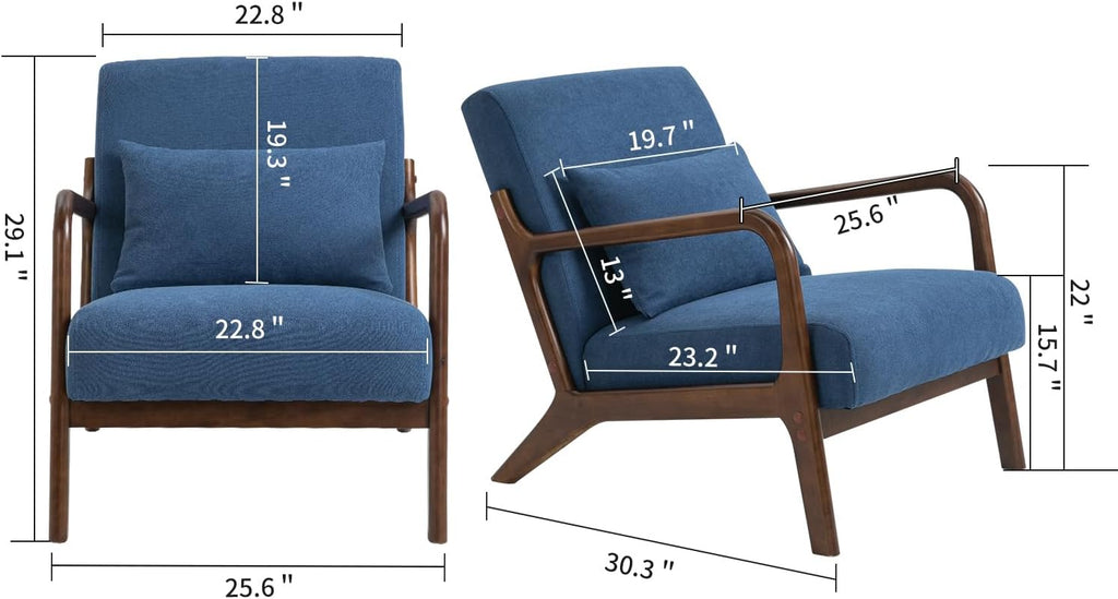 Wood Framed Upholstered Armchair