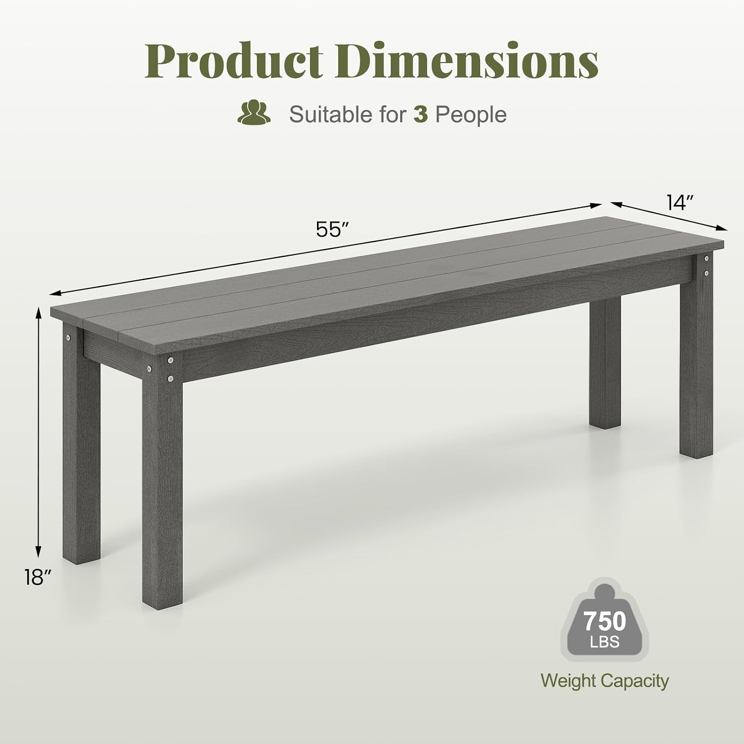 Slatted HDPE Weatherproof Bench