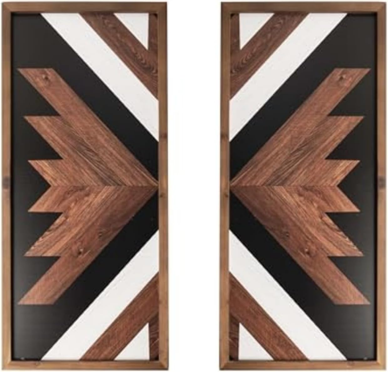 Framed Aztec Boho Wall Art Pair
