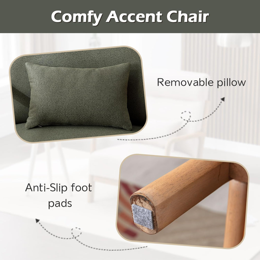 High Back Wood Frame Armchair