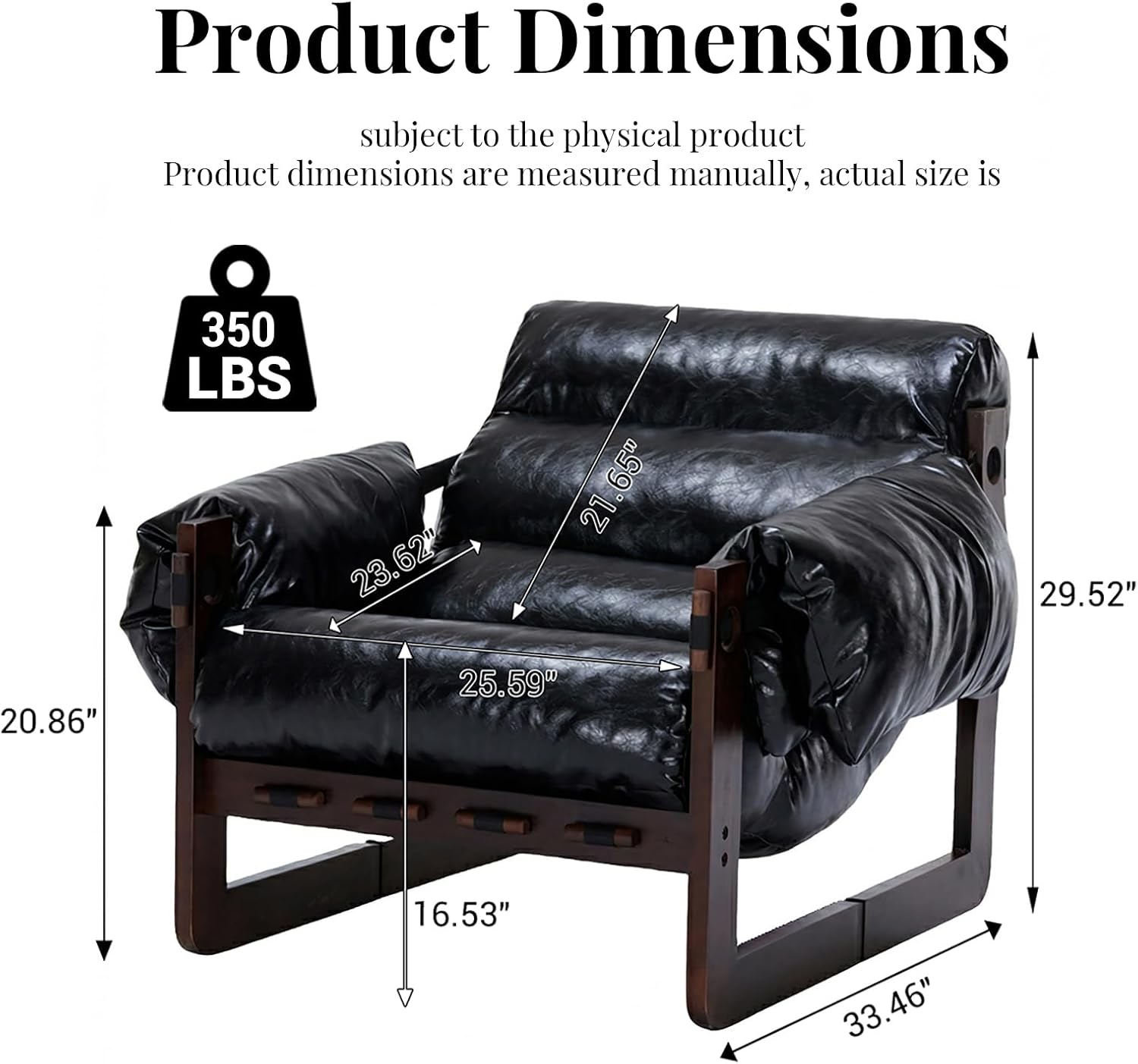 Leather Wood Frame Padded Chair