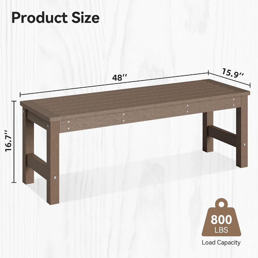 Fadeproof HDPE Outdoor Patio Bench