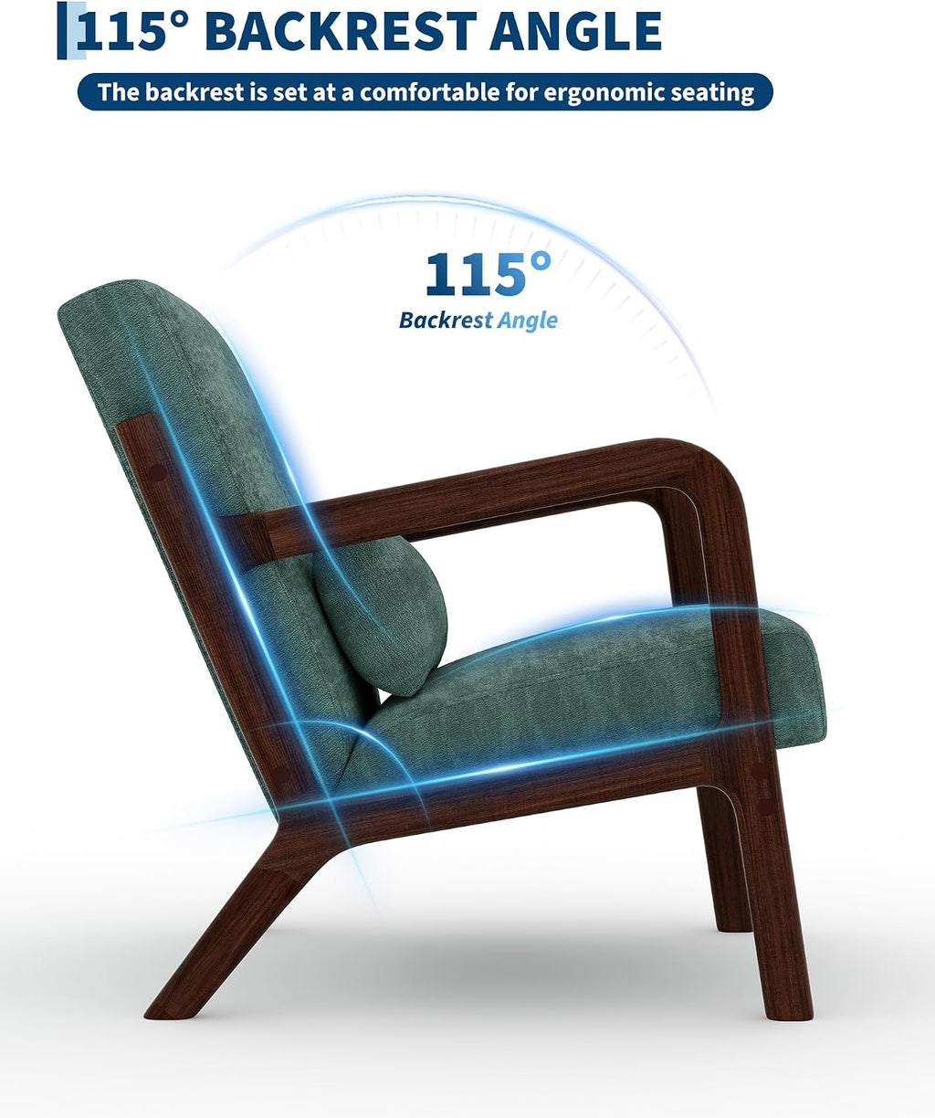 Chenille Wood Frame Chair Duo