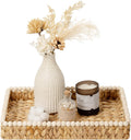 Beaded Handled Rectangular Wicker Tray