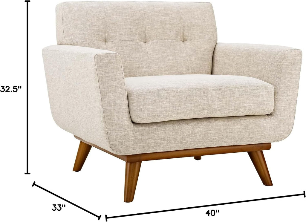 Fabric Upholstered Midcentury Chair