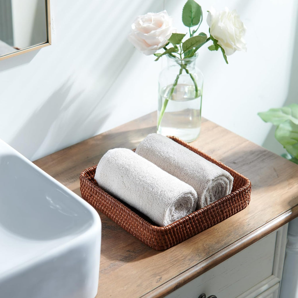 Rectangular Wicker Serving Trays Trio