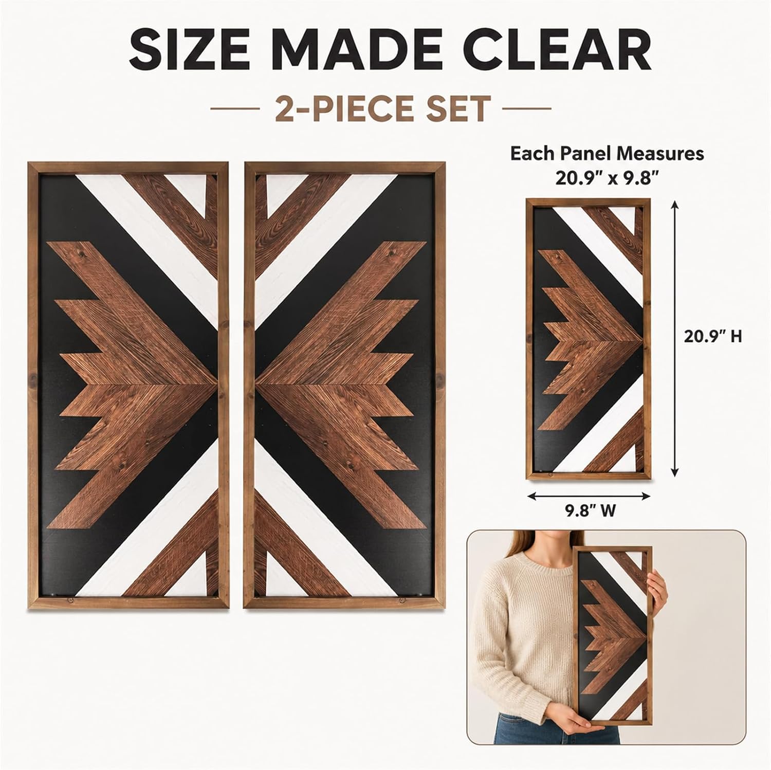 Framed Aztec Boho Wall Art Pair