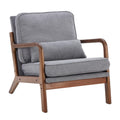 Cushioned Wood Frame Armchair