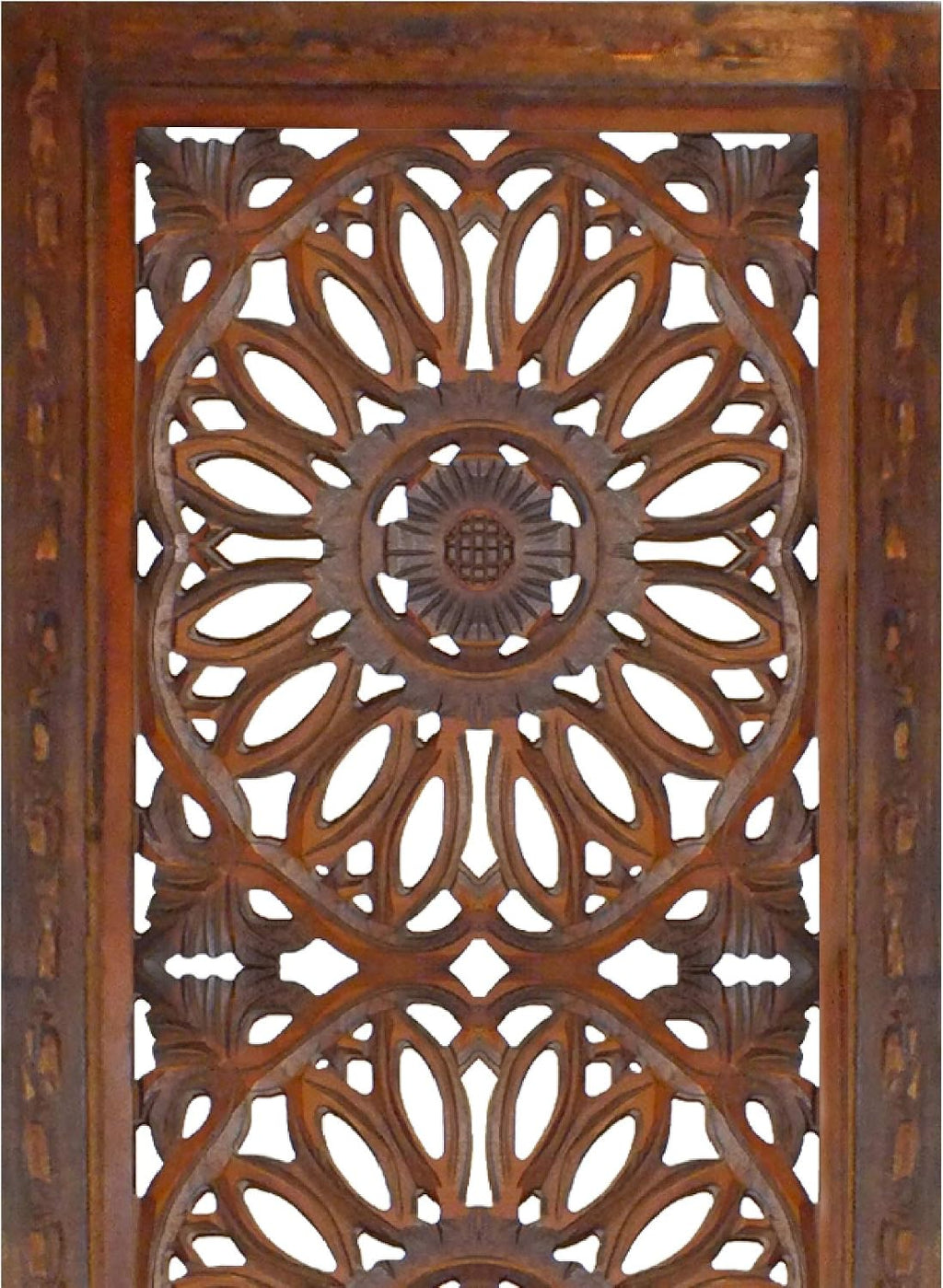 Carved Medallion Wooden Wall Panels Duo