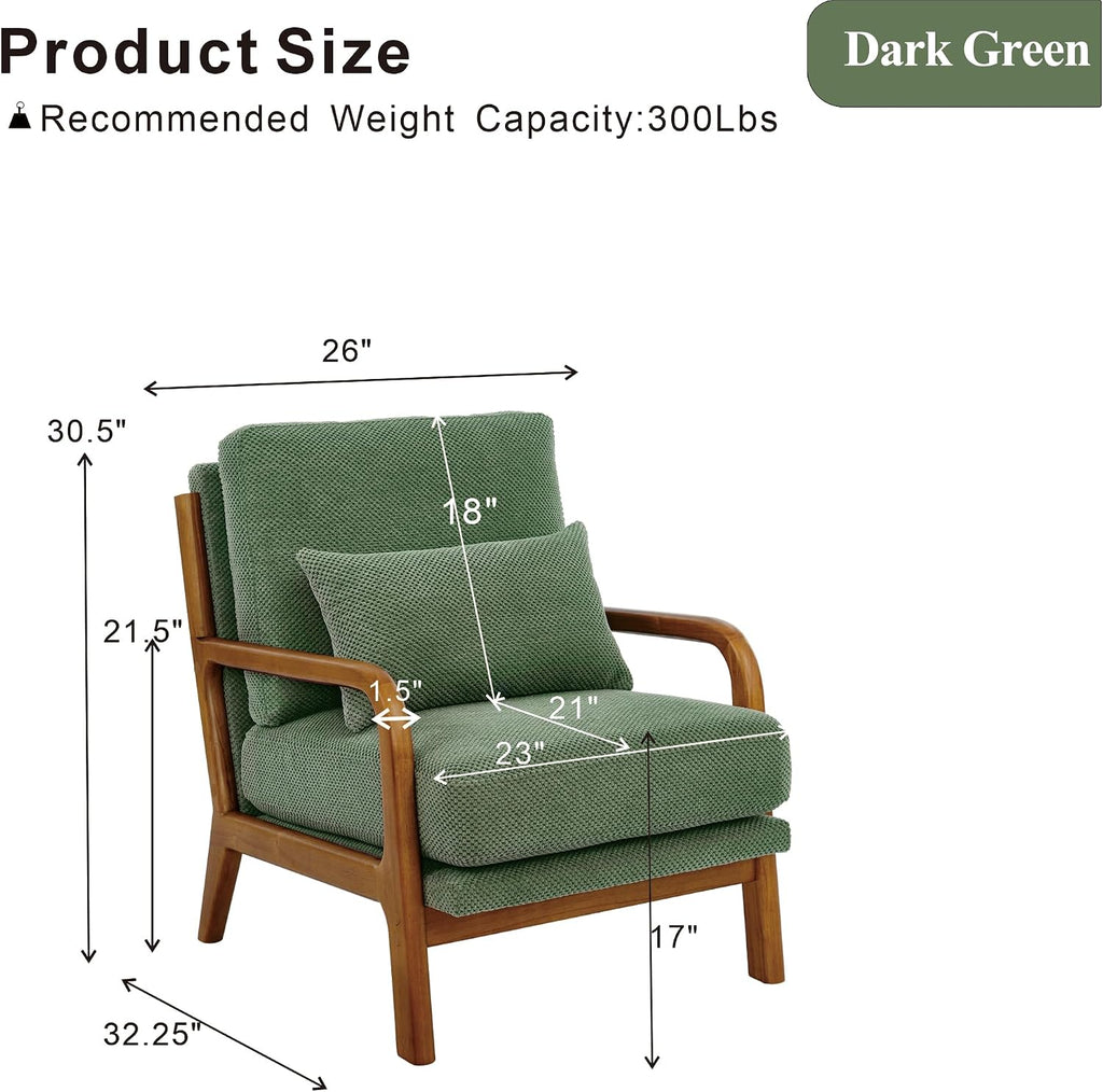 Foam Cushion Wood Armrest Chair