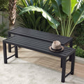 Weatherproof Black Metal Bench Duo