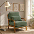 Foam Cushion Wood Armrest Chair