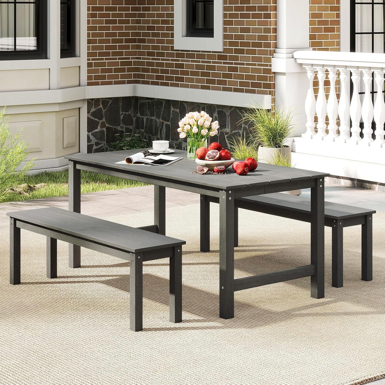 Slatted HDPE Weatherproof Bench