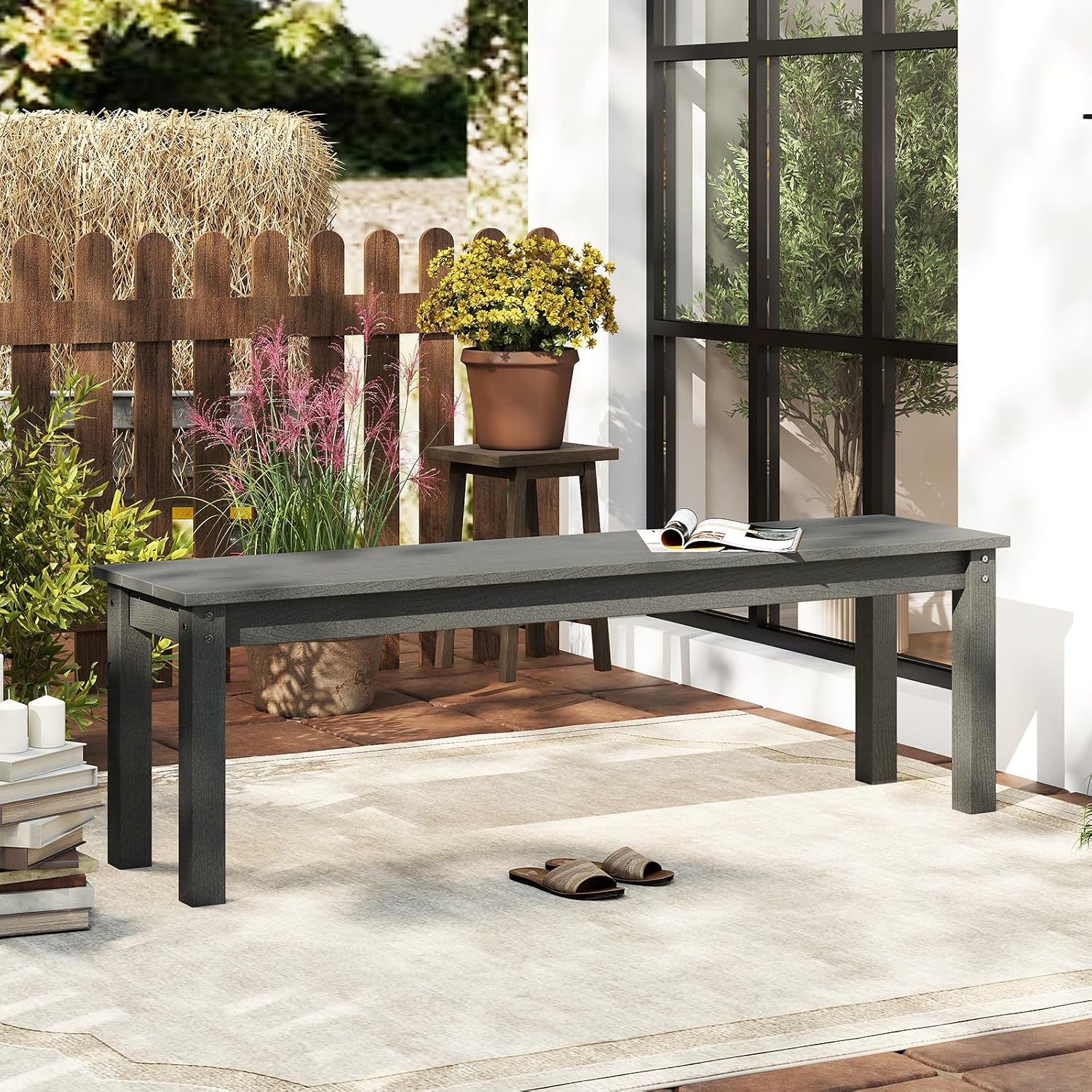 Slatted HDPE Weatherproof Bench