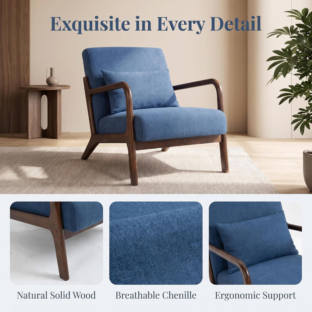 Wood Framed Upholstered Armchair