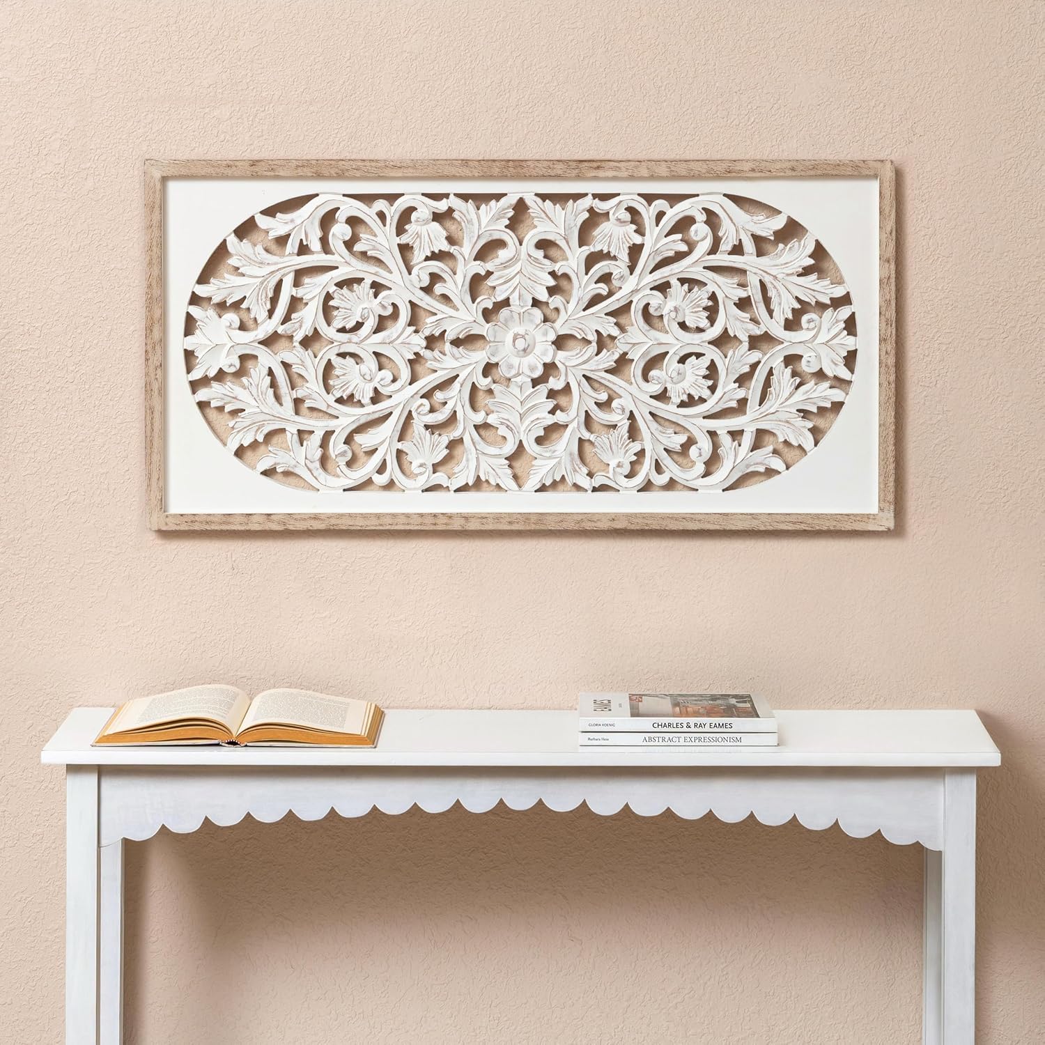 Carved Floral Wooden Wall Art Panels