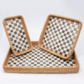 Inlaid Rattan Decor Serving Trays